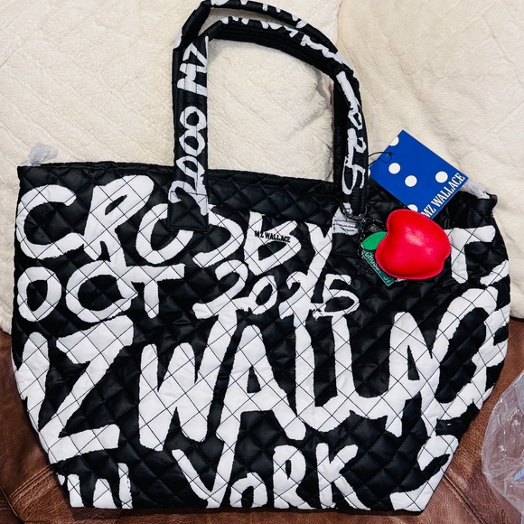 MZWallace 25 Year Print Large Metro Tote with Apple Charm Graffiti NWT LAST ONE! - Picture 1 of 12